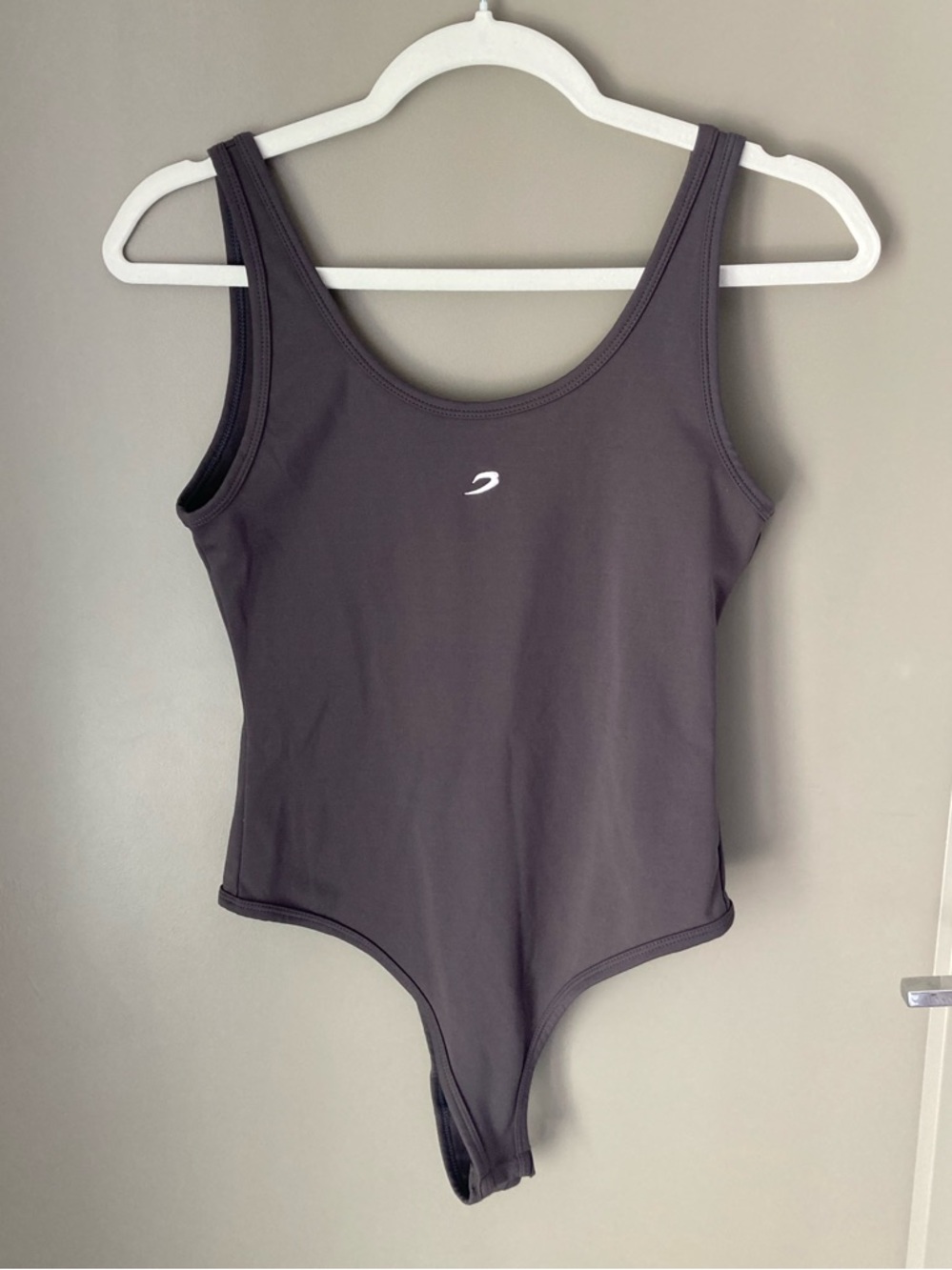 Women's Charcoal Tank Bodysuit with Scoop Neck